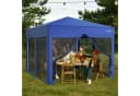 LOEFME Faltpavillon 3x3m Pop Up Partyzelt Blau mit Moskitoseitenwänden Bild 3