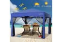 LOEFME Faltpavillon 3x3m Pop Up Partyzelt Blau mit Moskitoseitenwänden Bild 4