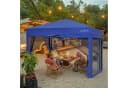 LOEFME Faltpavillon 3x3m Pop Up Partyzelt Blau mit Moskitoseitenwänden Bild 5