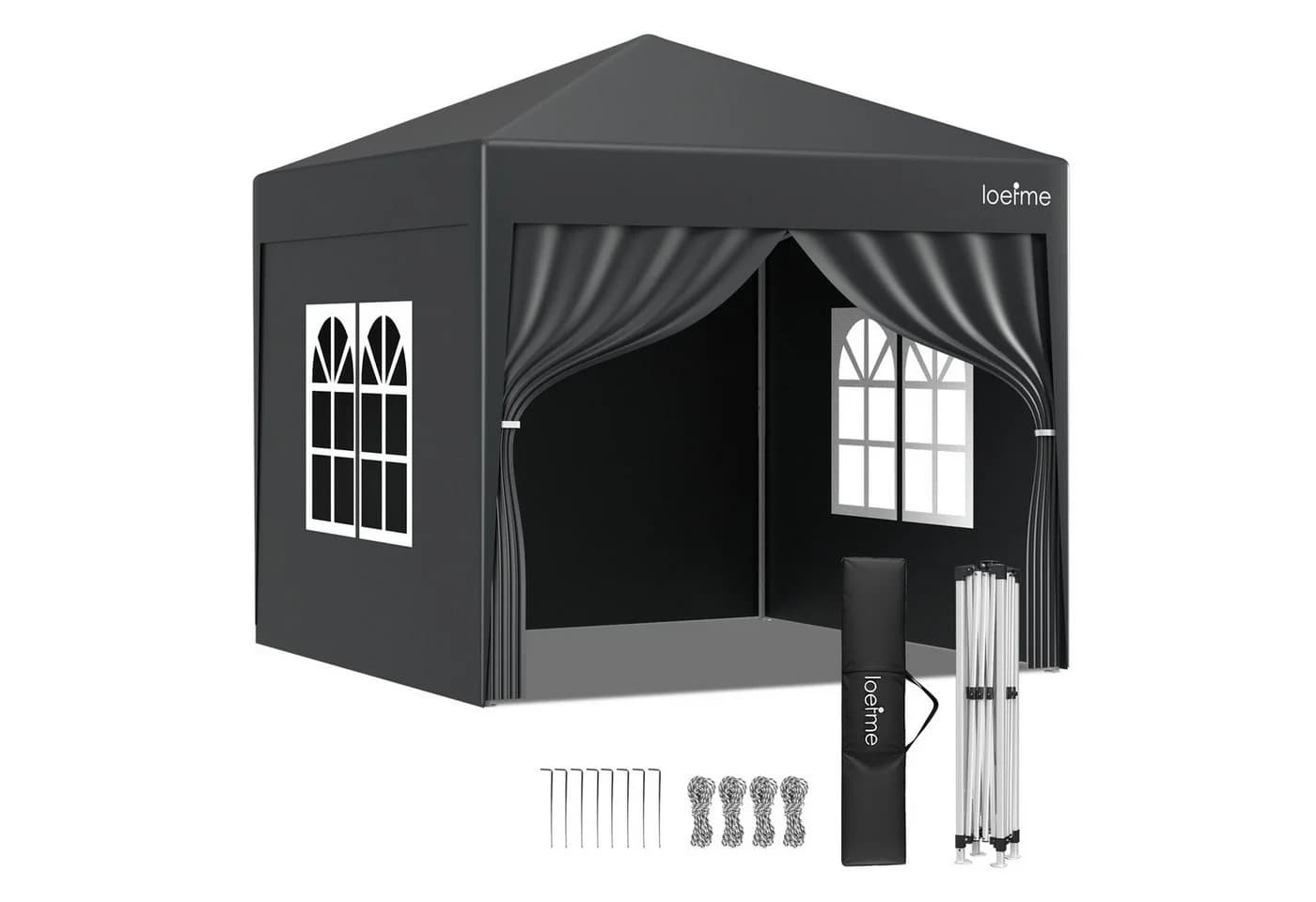 loefme Faltpavillon 2,5x2,5m Pop Up mit 4 Wänden - Bild 2