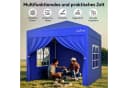 loefme Faltpavillon 2,5×2,5m Pop Up mit abnehmbaren Wänden blau Bild 1