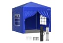 loefme Faltpavillon 2,5×2,5m Pop Up mit abnehmbaren Wänden blau Bild 2