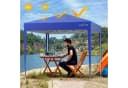 loefme Faltpavillon 2,5×2,5m Pop Up mit abnehmbaren Wänden blau Bild 4