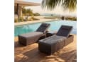 oyajia Gartenliege 2-Personen Polyrattan Braun mit Glastisch Bild 1