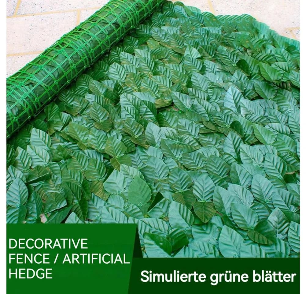 BlingBin Künstliche Hecke Sichtschutz 100 x 300cm Grün - Bild 3