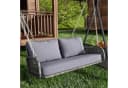 BlingBin PE-Rattan Hängeschaukel Grau mit Kissen Bild 1