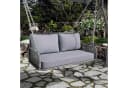 BlingBin PE-Rattan Hängeschaukel Grau mit Kissen Bild 5