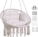 BlingBin Hängesessel Hollywoodschaukelstuhl Beige mit Kissen Bild 2