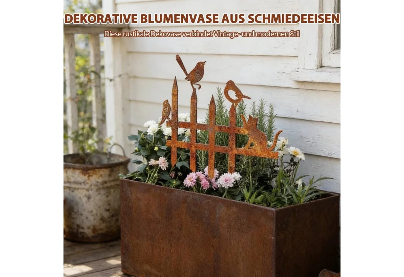 BlingBin Gartenstecker 2er Set Metall Vogel-Deko Rostoptik - Bild 3
