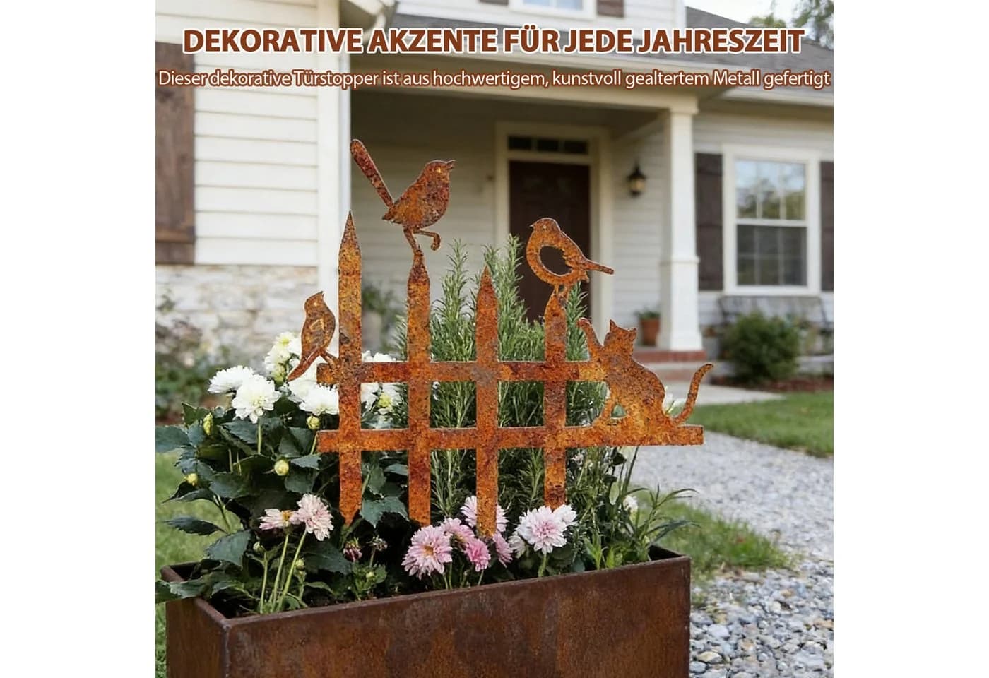 BlingBin Gartenstecker 2er Set Metall Vogel-Deko Rostoptik - Bild 4