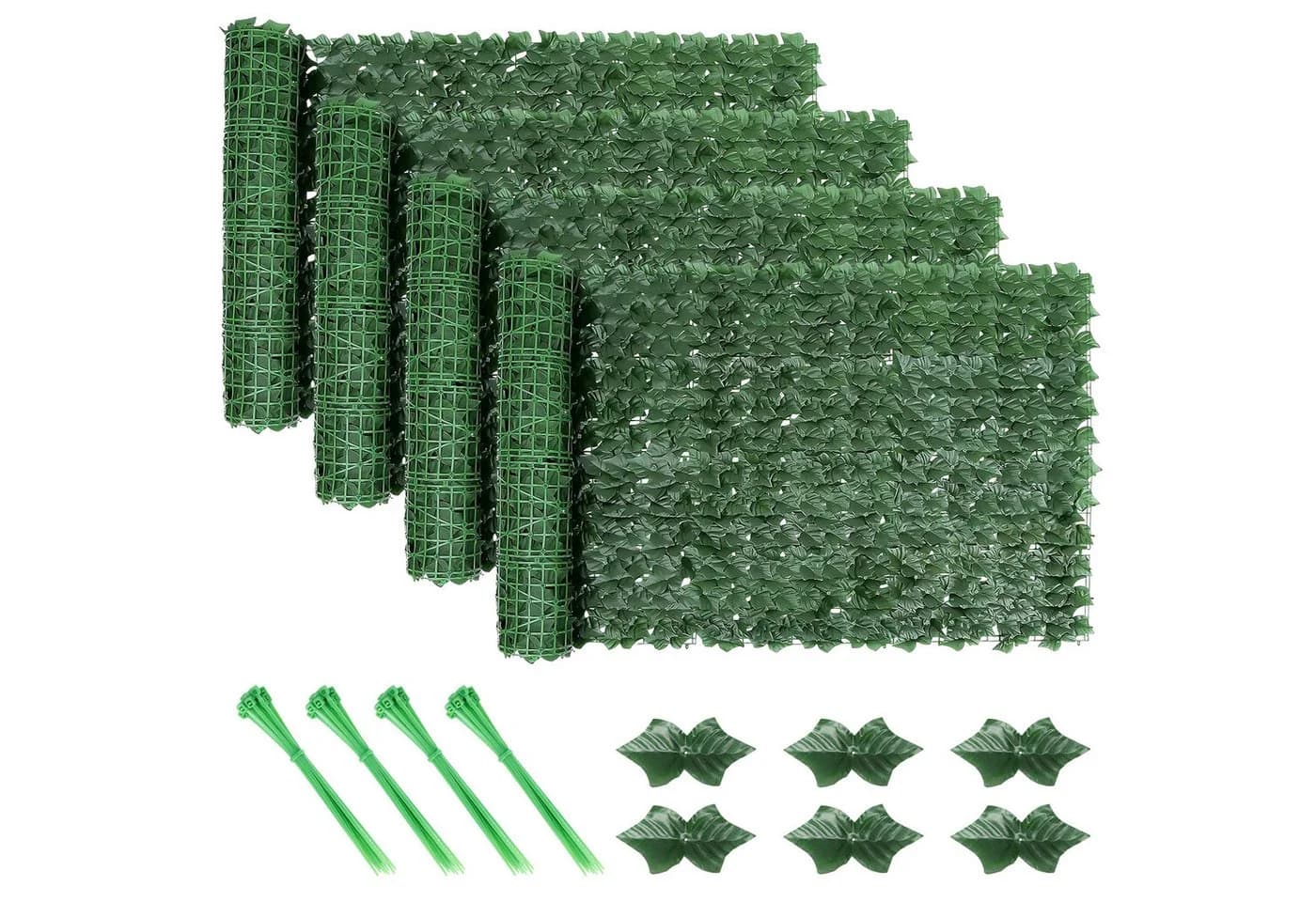 BlingBin Kunsthecken-Sichtschutz Grün 4er Set - Bild 2