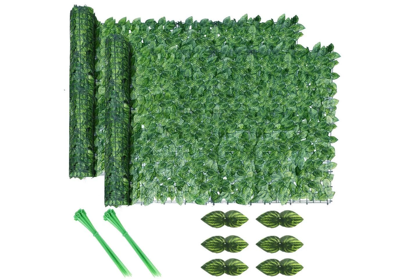 BlingBin Balkonsichtschutz Sichtschutzhecke Efeu Blätterzaun 1x3M - Bild 2