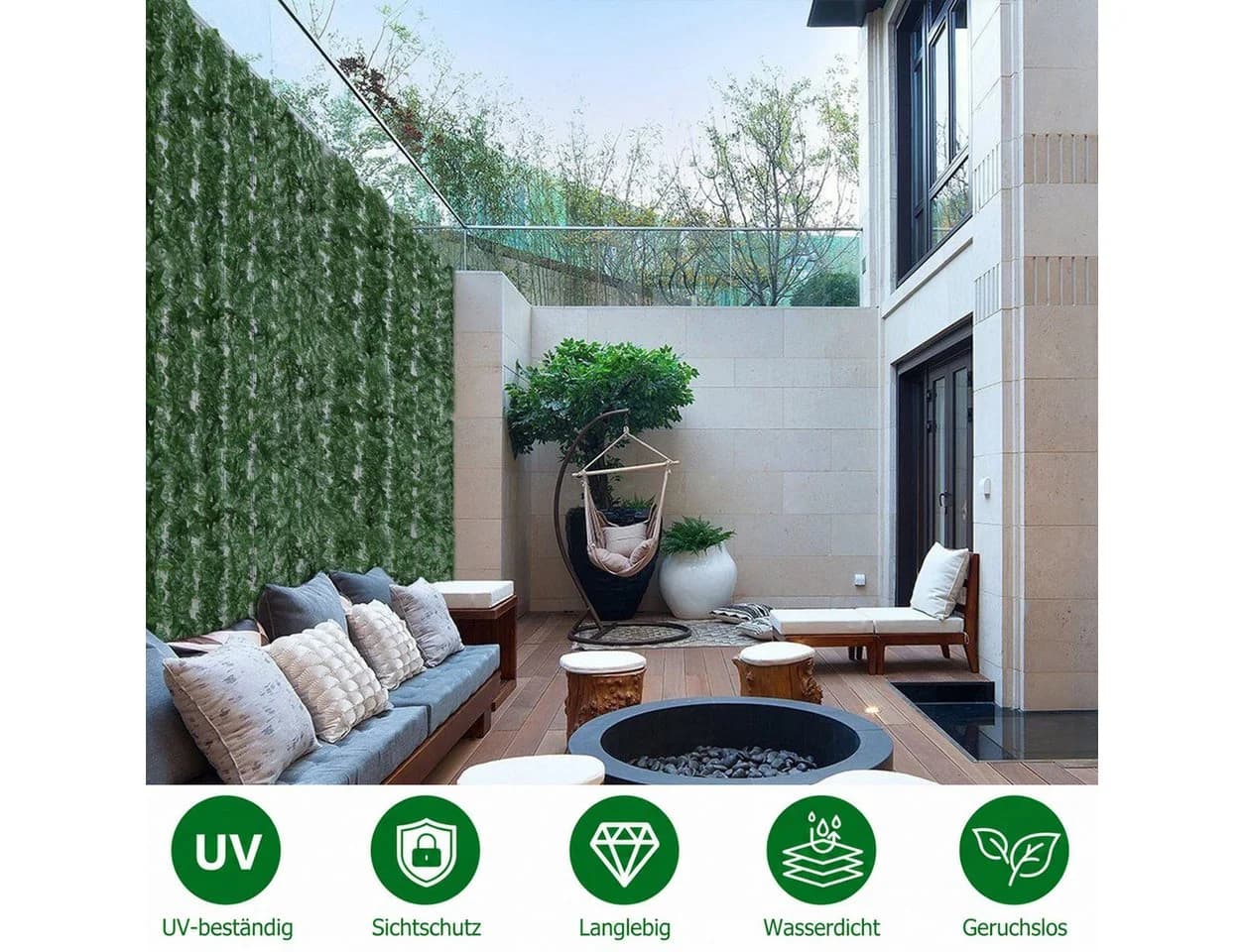 BlingBin Kunsthecken-Sichtschutz Grün - Bild 3