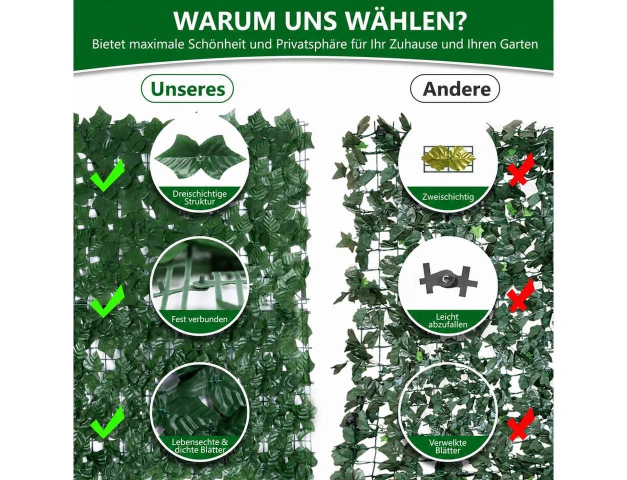 BlingBin Kunsthecken-Sichtschutz Grün - Bild 5