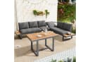 KLAM HOME Gartenlounge-Set Eck-Set grau/schwarz mit Neigefunktion Bild 2