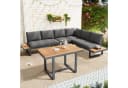 KLAM HOME Gartenlounge-Set Eck-Set grau/schwarz mit Neigefunktion Bild 4
