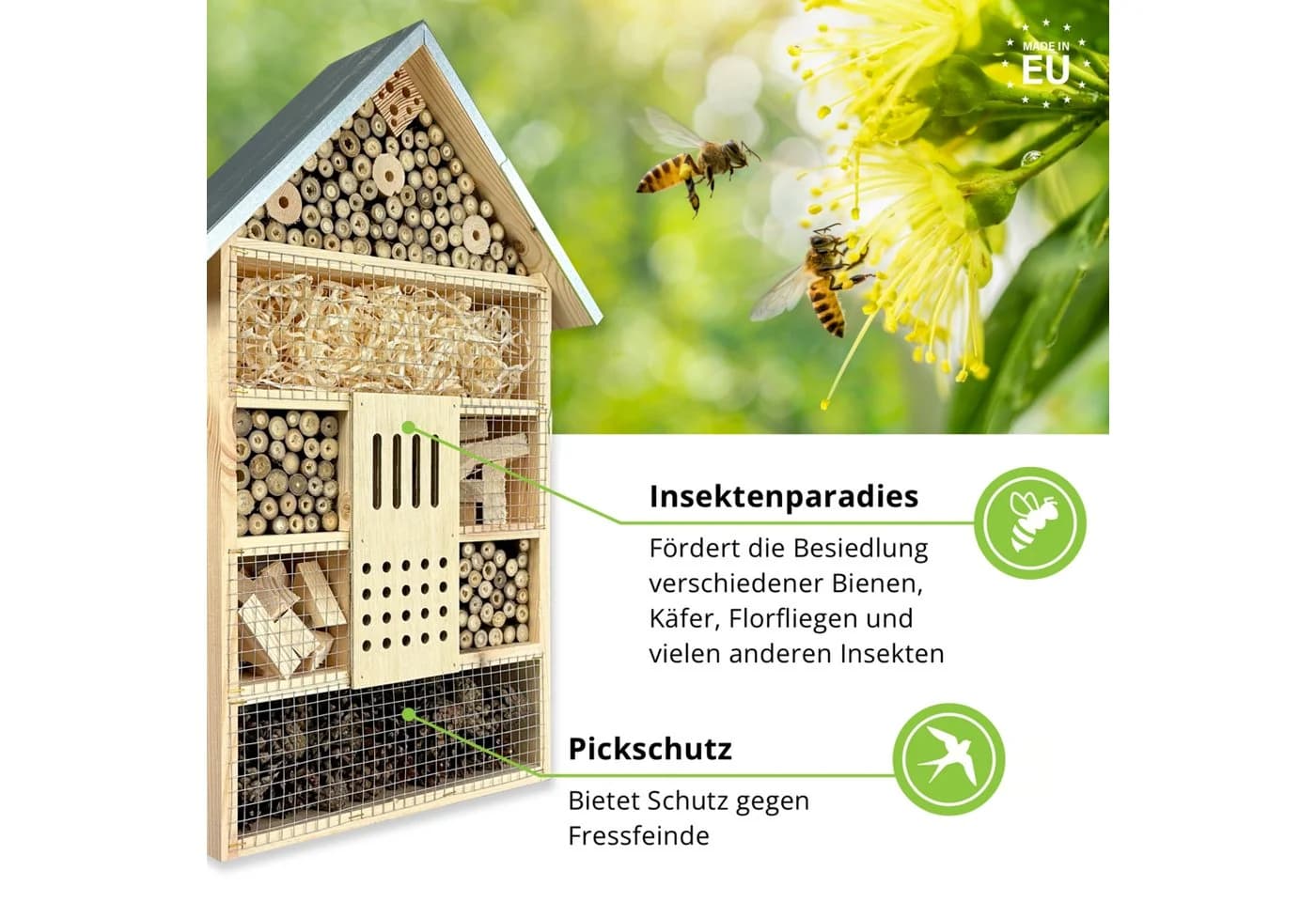 gartenetage Insektenhotel XXL Insektenhaus für Bienen und Marienkäfer