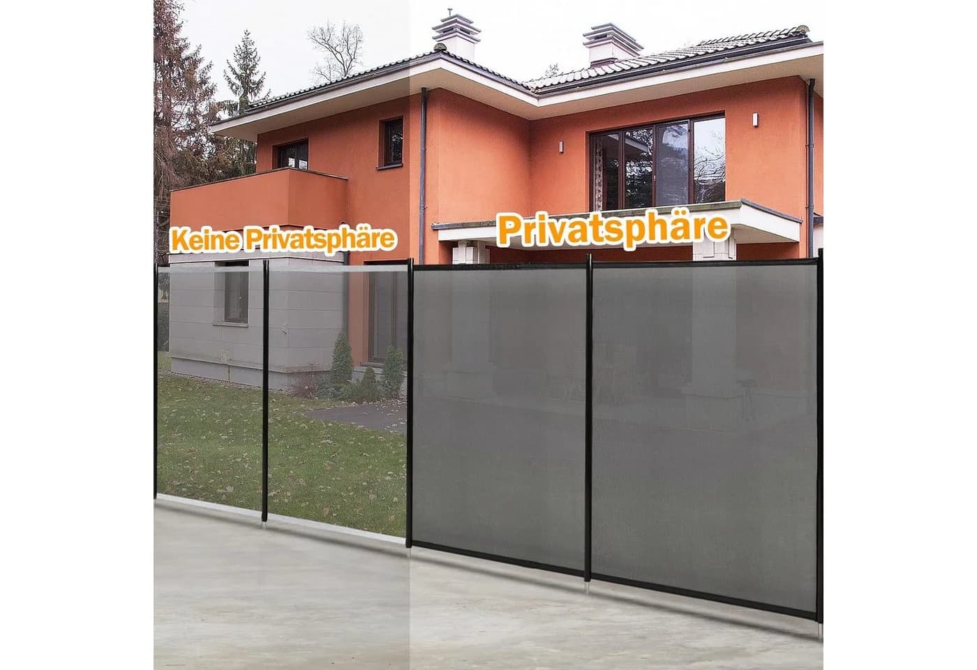 KOMFOTTEU Poolzaun Schutzzaun Zaunsichtschutz faltbar 360x125cm schwarz - Bild 3