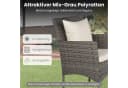 COSTWAY Balkonset 3-tlg. Rattan 2 Sessel & Glastisch mit Kissen Bild 3