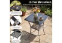 COSTWAY Balkonset 3-tlg. Rattan 2 Sessel & Glastisch mit Kissen Bild 5