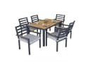 KLAM HOME Garten-Essgruppe 6-Sitzer Grau verzinktes Eisen Bild 1