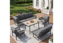 KLAM HOME Gartenlounge-Set 8 Personen Grau Metallrahmen Bild 2