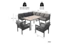 KLAM HOME Gartenlounge-Set 8 Personen Grau Metallrahmen Bild 3
