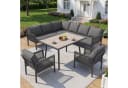 KLAM HOME Gartenlounge-Set 8 Personen Grau Metallrahmen Bild 4
