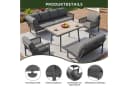 KLAM HOME Gartenlounge-Set 8 Personen Grau Metallrahmen Bild 5