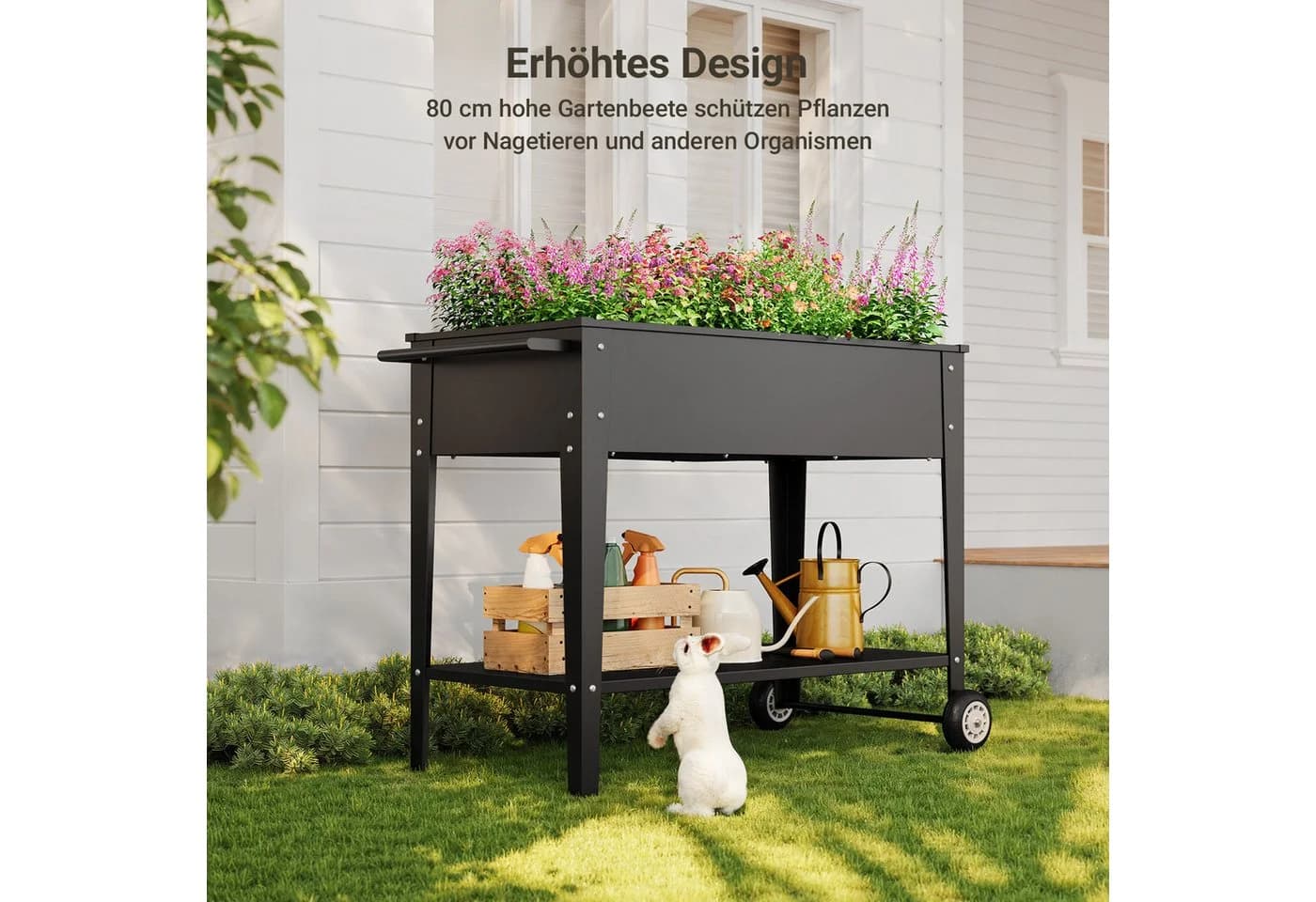 Bealife Hochbeet Pflanzkasten Blumenbeet 100 kg Schwarz