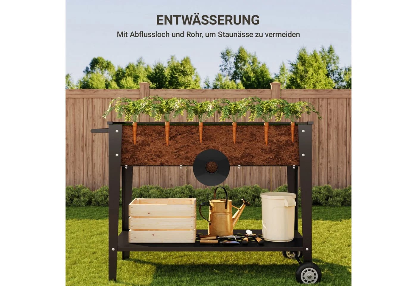 Bealife Hochbeet Pflanzkasten Blumenbeet 100 kg Schwarz - Bild 4