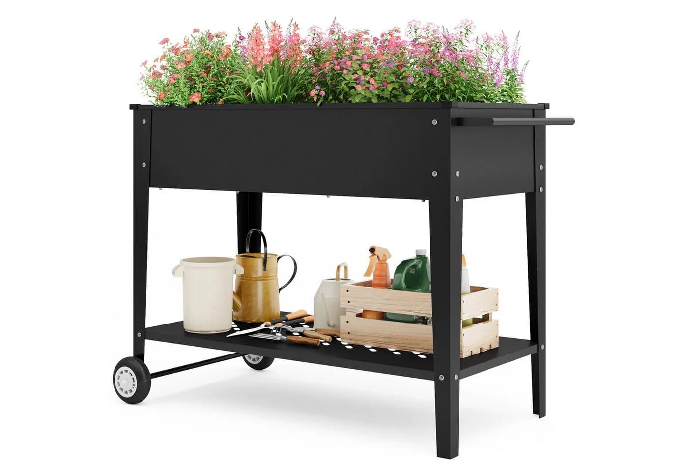 Bealife Hochbeet Pflanzkasten Blumenbeet 100 kg Schwarz - Bild 5