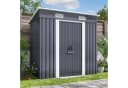 Bealife Gerätehaus Robuster Metall-Gartengeräteschuppen Grau/Grün Bild 2