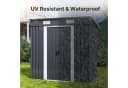 Bealife Gerätehaus Robuster Metall-Gartengeräteschuppen Grau/Grün Bild 3