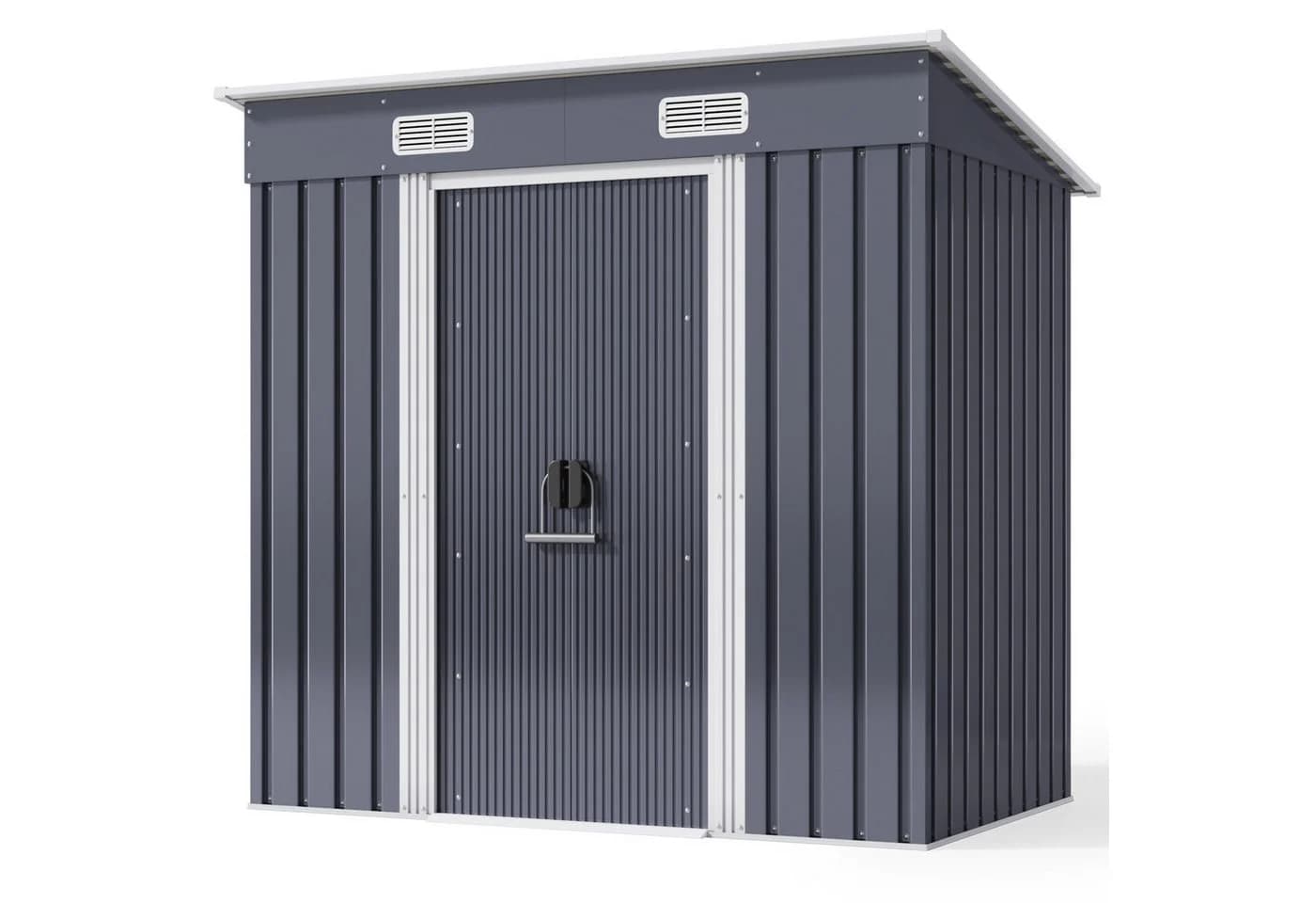 Bealife Gerätehaus Robuster Metall-Gartengeräteschuppen Grau/Grün - Bild 5