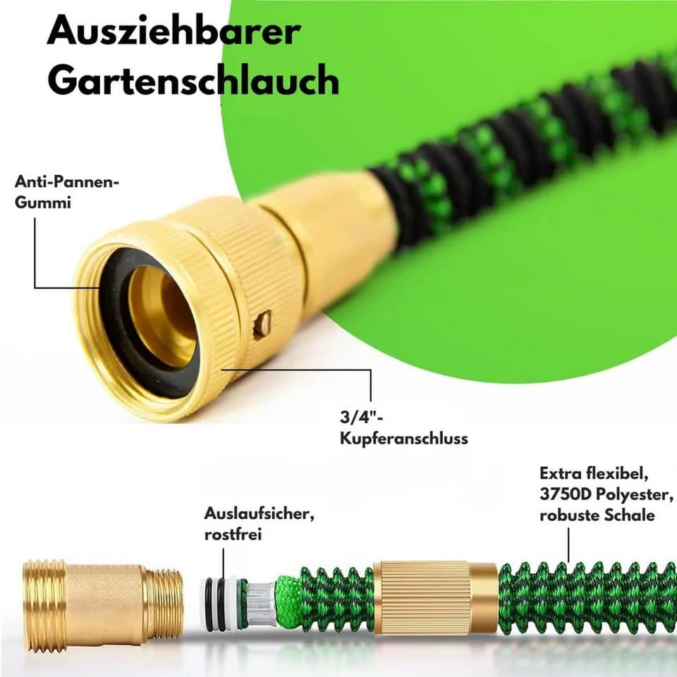 Vivitar Gartenschlauch 22,5 m flexibler Wasserschlauch mit 9 Funktionsdüsen - Bild 4