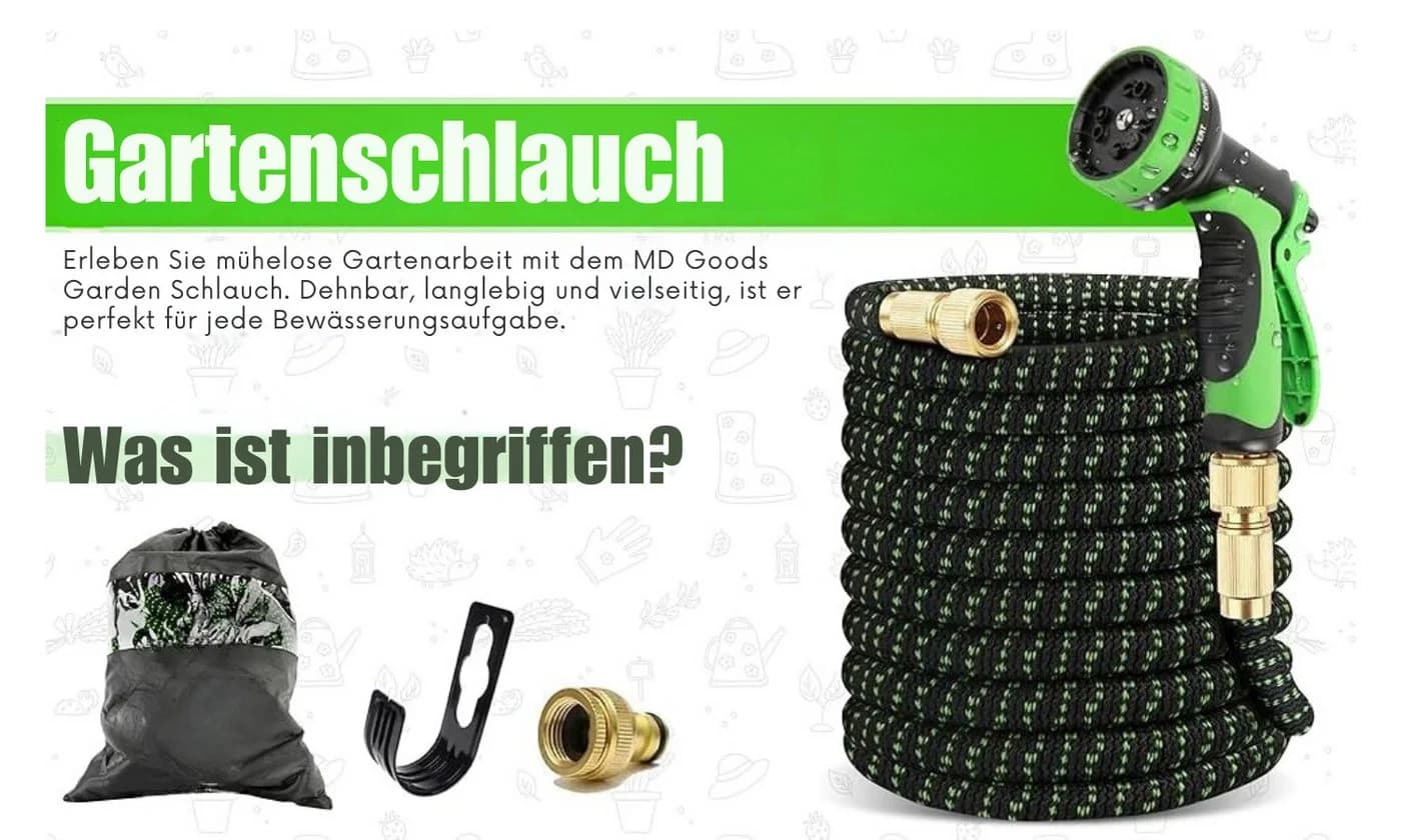 Vivitar Gartenschlauch 22,5 m flexibler Wasserschlauch mit 9 Funktionsdüsen - Bild 5