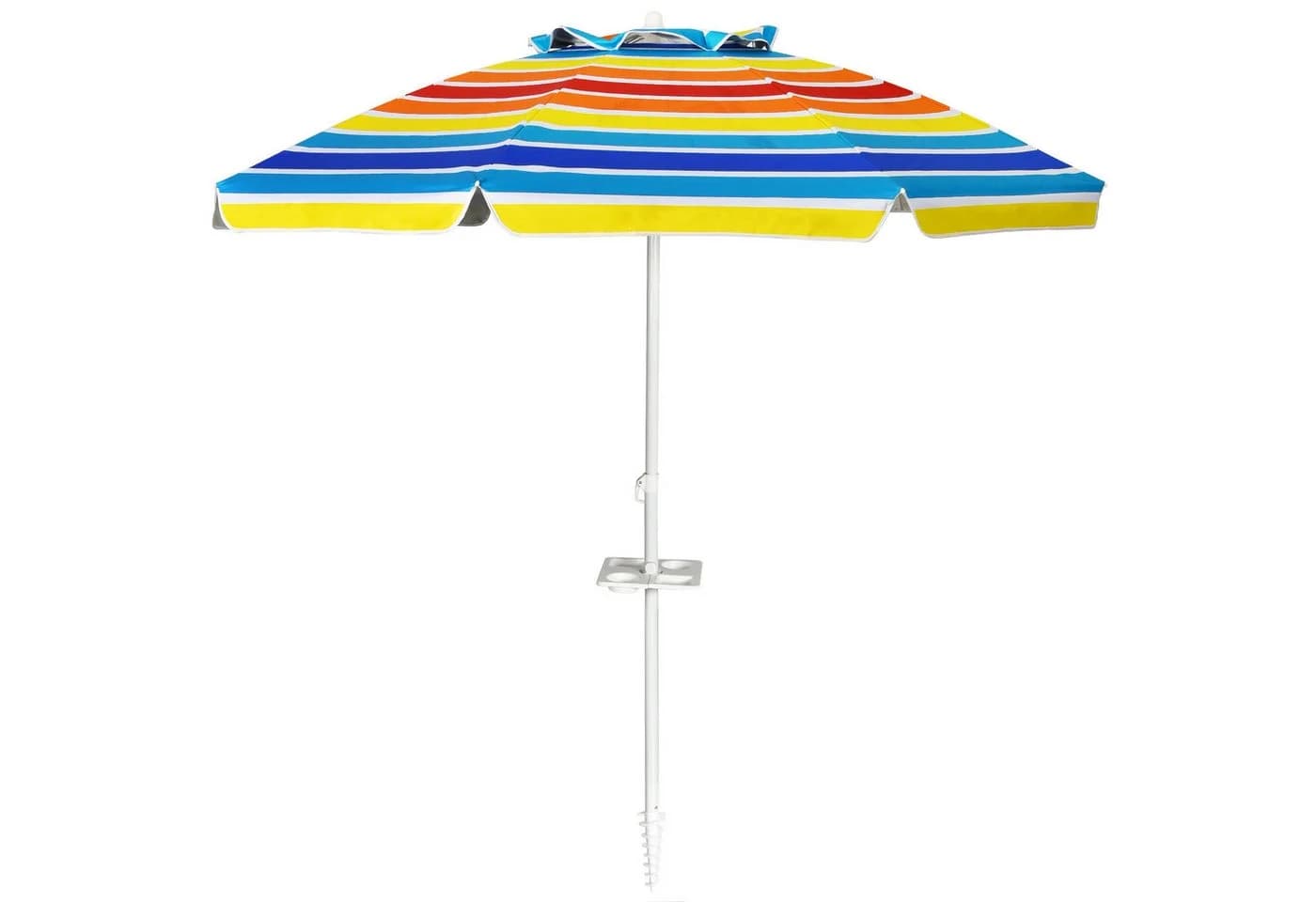 COSTWAY Sonnenschirm 220 cm mit Verankerung und Getränkehalter - Bild 2