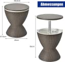COSTWAY Gartentisch höhenverstellbar mit Eisbehälter Braun Bild 5