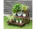 COSTWAY Pflanzentreppe 3 St. Blumenständer Braun Tannenholz Bild 1