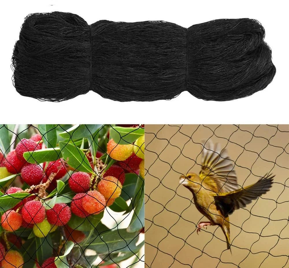 Youyijia Vogelschutznetz Schwarz 15x15m Nylon-Verbunddraht - Bild 2