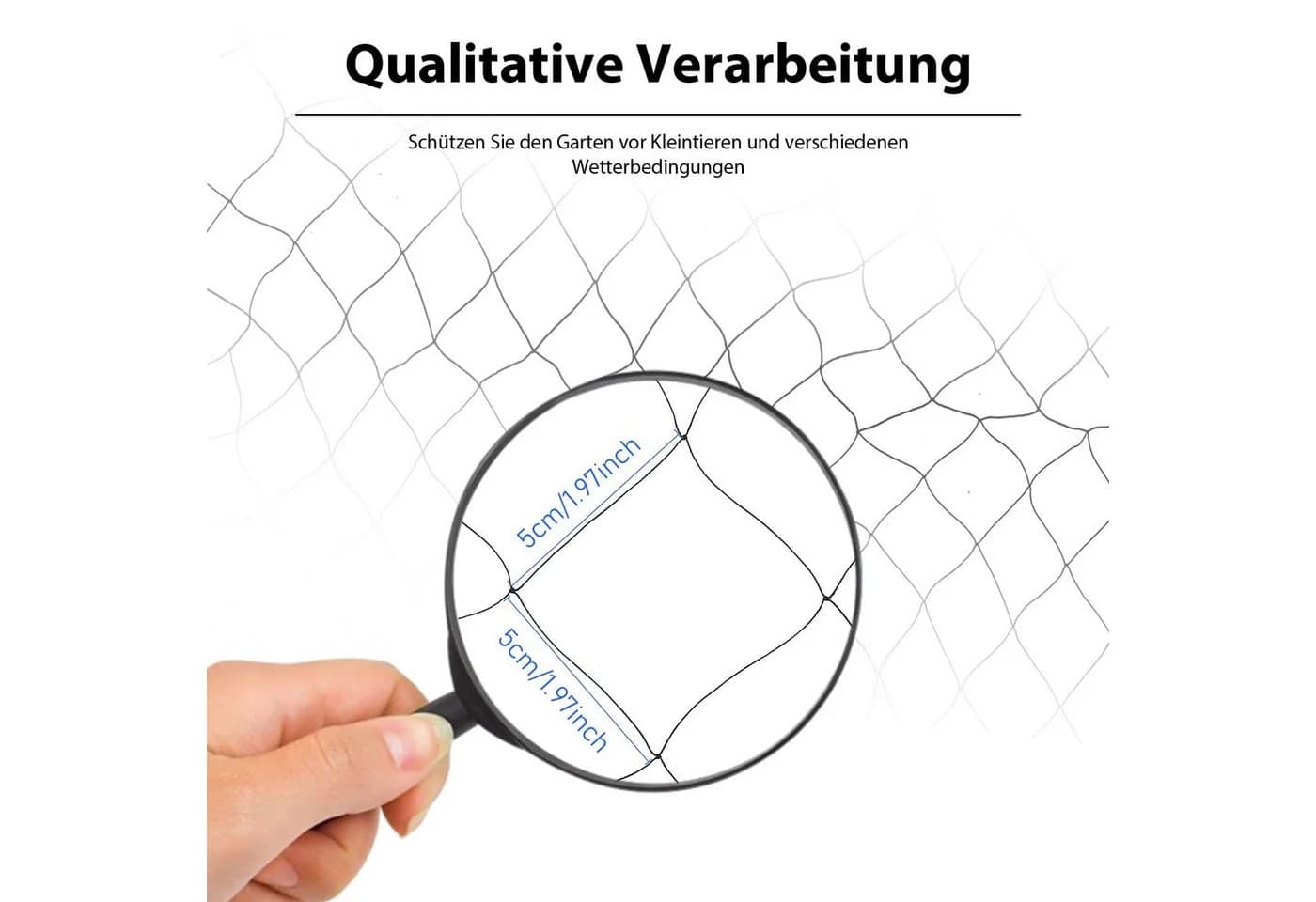 Youyijia Vogelschutznetz Schwarz 15x15m Nylon-Verbunddraht - Bild 4
