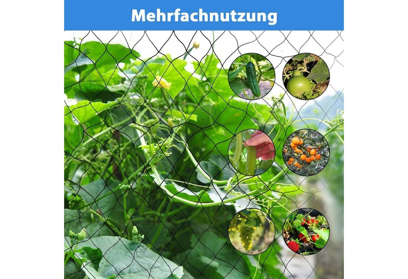 Youyijia Vogelschutznetz Schwarz 15x15m Nylon-Verbunddraht - Bild 5