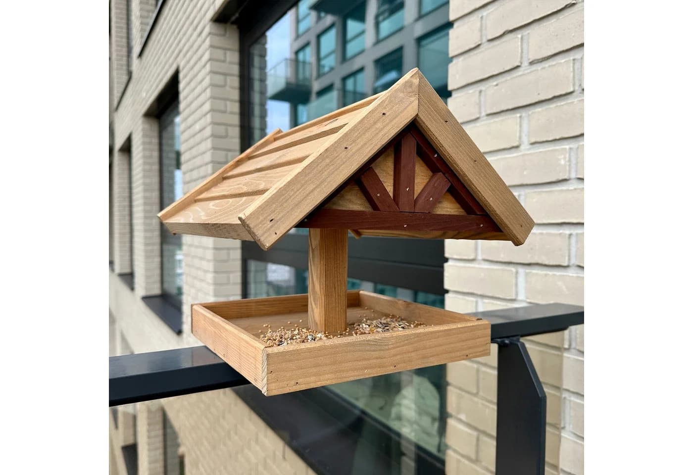 Vogelhaus Balkon-Vogelfutterstelle Wetterfest Handarbeit - Bild 4