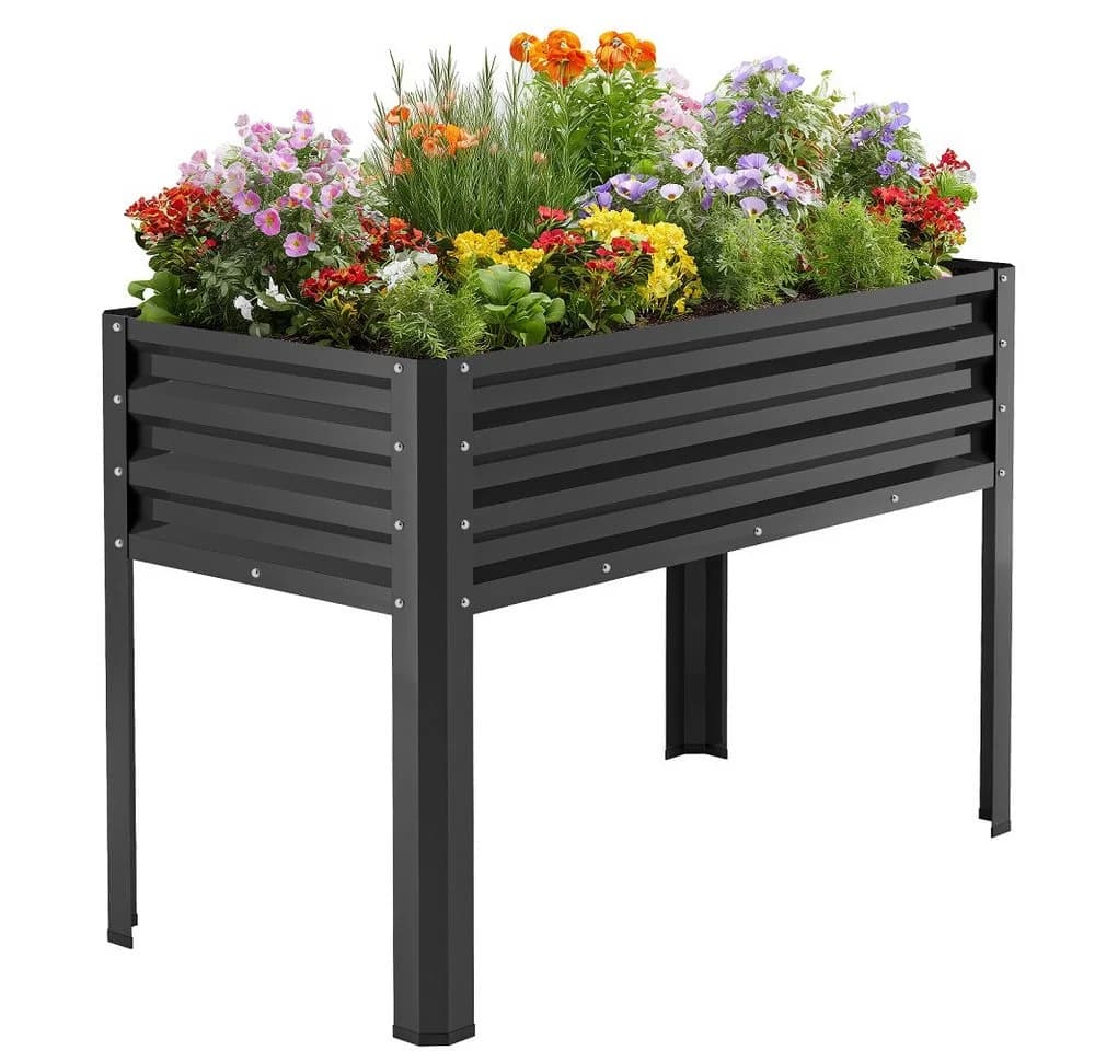 Meulbaty Hochbeet Verzinkt Schwarz 80cm Metallkasten - Bild 2