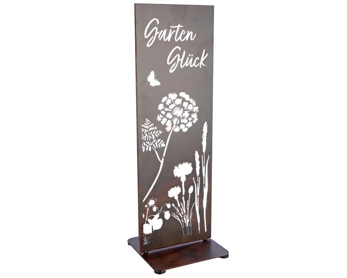 GILDE Gartenstecker Standrelief Wild Flowers Metall Braun - Bild 4