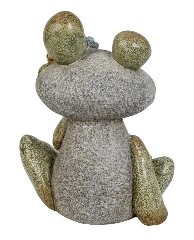 MF Gartenfigur Steinfrosch Lotti mit Blumen aus Magnesia - Bild 3