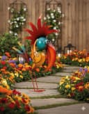 MF Gartenfigur Vogel bunt Metall Arvilo Bild 2