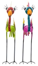 MF Gartenfigur Metall Vögel Bunt Stehend 2er Set Paliro Bild 3