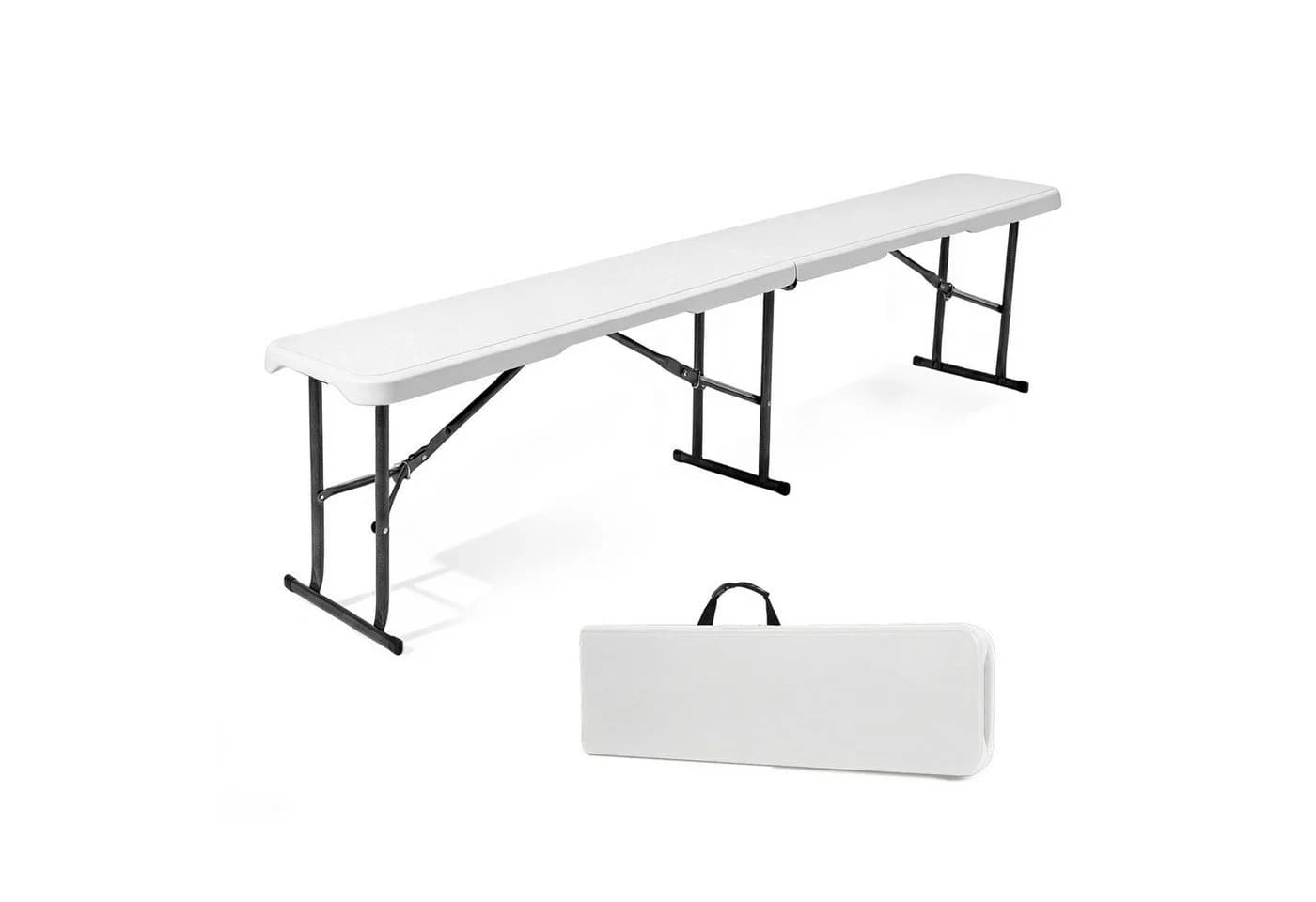 Sekey Gartenbank 180cm Klappbar Weiß Kunststoff Bierbank - Bild 2